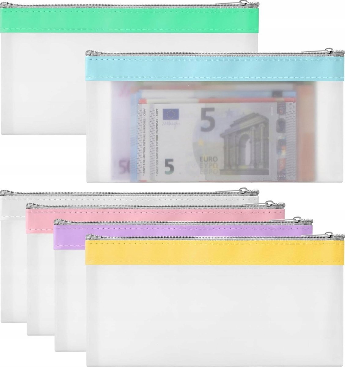 KOPERTA 6SZT 21X10CM WODOODPORNA PRZEZROCZYSTA SASZETKA ORGANIZER ETUI