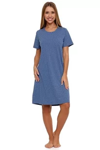 Koszulka nocna Corina niebieska w kropki XL - Piżamy damskie - miniaturka - grafika 1