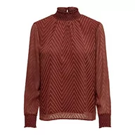 Bluzki damskie - ONLY Damska bluzka Onlnew Kayla L/S Top WVN, czerwony, 44 - miniaturka - grafika 1