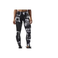 Spodnie sportowe damskie - Spodnie do biegania damskie Reebok Lux Tight Geocast - miniaturka - grafika 1
