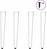 Pozostałe meble ogrodowe - vidaXL Nogi do stołu Hairpin, 4 szt., biale, 72 cm, lita stal - miniaturka - grafika 1