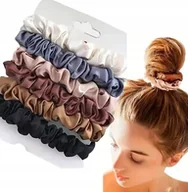 Ozdoby do włosów - GUMKI DO WŁOSÓW MINI SCRUNCHIES 6 SZT GUMKA ZESTAW FROTKI KUCYKI - miniaturka - grafika 1