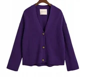 Swetry damskie - GANT, kardigan damski krótki, rozmiar L, fioletowy - Gant - miniaturka - grafika 1