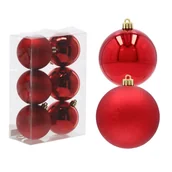 Bombki - EKSKLUZYWNY ZESTAW 6 BOMBEK CHOINKOWYCH 8 CM - CZERWONY - miniaturka - grafika 1
