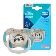 Smoczki uspokajające - Canpol Babies Silikonowy Smoczek Symetryczny 18m+ Exotic Animals Leniwiec - miniaturka - grafika 1