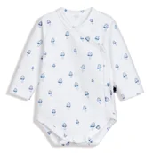 Body dla niemowląt - PINK NO MORE Body kopertowe  z długim rękawem BLUE MUSHROOMS 62 cm - miniaturka - grafika 1