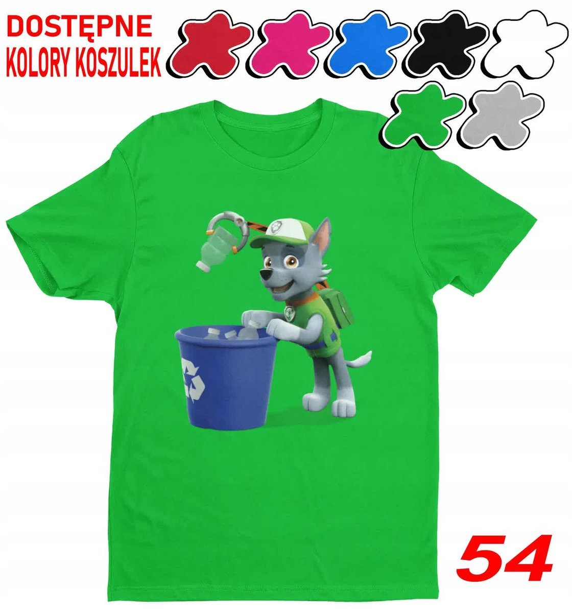 Dziecięca Koszulka Z Nadrukiem Duży Wybór Psi Patrol Chase Rocky -L 146-152