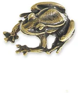 Figurki dekoracyjne - FIGURKA MAŁA ŻABKA kolor stare złoto orient zwierzęta feng shui żaba (aj1446) - miniaturka - grafika 1