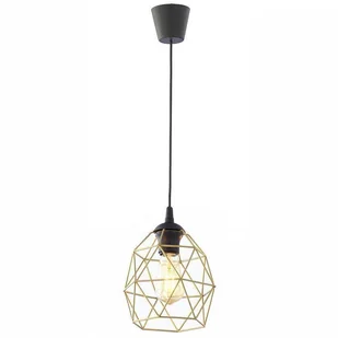 Lampa wisząca druciany klosz Galaxy 3456 TK Lighting metalowa czarna złota - Lampy sufitowe - miniaturka - grafika 1