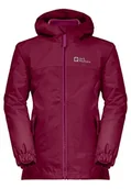 Kurtki i płaszcze dla dziewczynek - Jack Wolfskin Dziewczęca kurtka Iceland 3 w 1, Dark Ruby, 176 - miniaturka - grafika 1