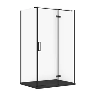 Kabina prysznicowa Cersanit Jota 120x90x195 prostokątna czarny transparentne z brodzikiem tako slim czarny mat S601-404 - Kabiny prysznicowe - miniaturka - grafika 1