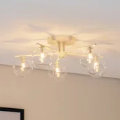 Lampy sufitowe - Lampa sufitowa Prato Jupiter, możliwość ściemniania, kremowy / amber, salon / jadalnia, metal - miniaturka - grafika 1