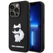 Etui i futerały do telefonów - Karl Lagerfeld KLHCP14X3DRKHNK iPhone 14 Pro Max 6.7" czarny/black hardcase Rubber Choupette 3D - miniaturka - grafika 1