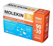 Witaminy i minerały - NP Pharma Molekin D3 2 000 j.m x 90 tabl + 30 tabl GRATIS ! - miniaturka - grafika 1