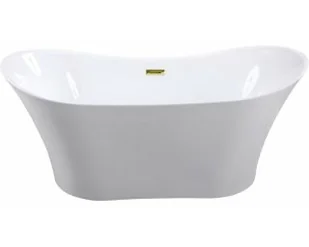 Besco Wanna wolnostojąca Amber 170x80 cm + maskownice syfonu w kolorze złotym - Wanny - miniaturka - grafika 10