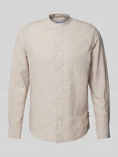 Koszula lniana o kroju slim fit ze stójką model ‘CAIDEN’ - Koszule męskie - miniaturka - grafika 1