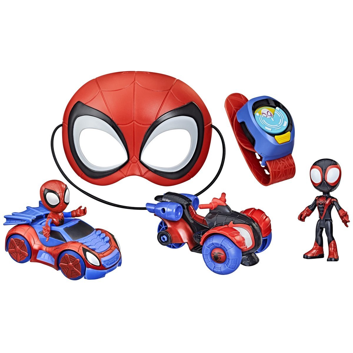 Hasbro Marvel Spidey i jego fajni przyjaciele, zestaw super spidey, zabawki samochodowe, zabawki samochodowe, Spider-Man, figurka [ekskluzywna na Am..
