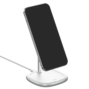 Baseus magnetyczna bezprzewodowa indukcyjna ładowarka Qi 15 W uchwyt na telefon podstawka (kompatybilna z MagSafe do iPhone) biały (WXSW-02) - Ładowarki do telefonów - miniaturka - grafika 7