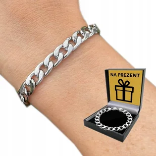 BRANSOLETA Męska Srebrna SREBRO pr. 925 Bransoletka 6mm/21cm Pancerka Gruba - Bransolety męskie - miniaturka - grafika 1