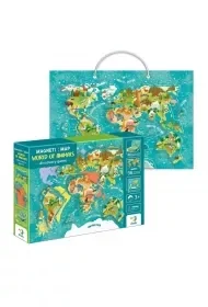 Mapa magnetyczna mapa świata zwierząt - Klocki - miniaturka - grafika 1