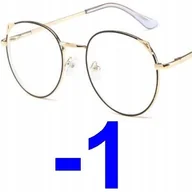 Okulary korekcyjne, oprawki, szkła - Okulary metal korekcyjne minusy kocie uszy -1 - miniaturka - grafika 1