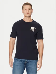 Gant T-Shirt 2003292 Granatowy Regular Fit - Koszulki męskie - miniaturka - grafika 1