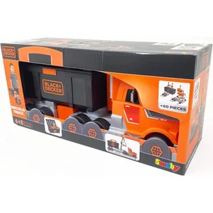 Smoby Ciężarówka z Dźwigiem 3w1 Black+Decker Dla Dzieci Narzędzia 60 Akc 360175 - Tory, garaże, parkingi - miniaturka - grafika 1