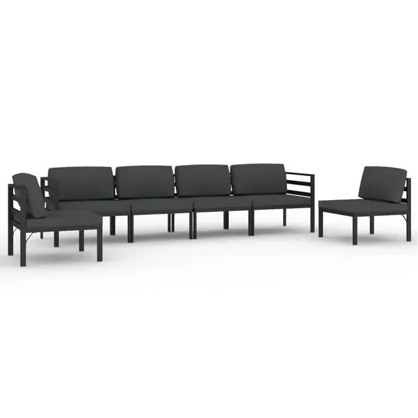 Modułowy zestaw wypoczynkowy do ogrodu antracytowy z aluminium 70x70x64,5