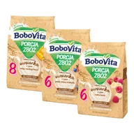 Kaszki dla dzieci - BoboVita Zestaw Delikatnych mlecznych owsianek Porcja zbóż 3 x 210 g - miniaturka - grafika 1