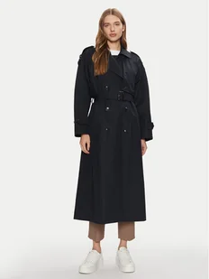 Tommy Hilfiger Trencz WW0WW45918 Granatowy Oversize - Płaszcze damskie - miniaturka - grafika 1