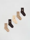 Skarpetki dla dzieci - Reserved - Bawełniane skarpetki 5-pak - ciemnobrązowy - miniaturka - grafika 1
