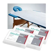 Kosmetyczne akcesoria jednorazowe - Prześcieradło jednorazowe 150cm x 210cm białe 40g MedixPro 20szt - miniaturka - grafika 1