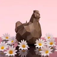 Świece - Świeca Kura Low-Poly Zestaw 1L+2S, limonkowa, różowa, żółta - miniaturka - grafika 1