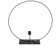 Świeczniki - Stojący pierścień ze świecznikiem czarny 30cm świecznik koło - miniaturka - grafika 1