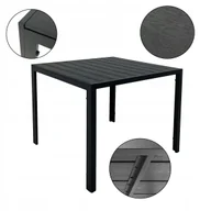 Stoły ogrodowe - ALUMINIOWY STÓŁ OGRODOWY ALLEN 90x90 NA TARAS Z BLATEM POLYWOOD CZARNY - miniaturka - grafika 1