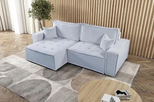 Sofa w kształcie L BOHOO narożnik tkanina Raven jasnoszary lewy - Narożniki - miniaturka - grafika 1