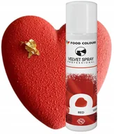 Dodatki do ciast w proszku - Barwnik spożywczy jadalny czerwony zamsz w spray ozdoby na tort 100ml - miniaturka - grafika 1