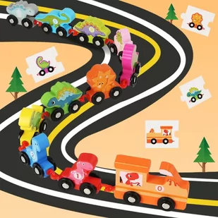 Kolejka drewniana - Dinozaury - Kolejki i akcesoria - miniaturka - grafika 1