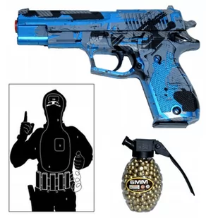 Pistolet kulki Pistolety + KULKI TARCZA - Zabawki militarne - miniaturka - grafika 1