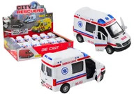 Samochody i pojazdy dla dzieci - Ambulans Karetka 1:32 Otwierane Drzwi Światła Dźwięki Napęd Biała - miniaturka - grafika 1
