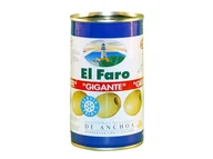 Szybkie dania obiadowe - OLIWKI DUŻE NADZIEWANE ANCHOIS 350g EL Faro - miniaturka - grafika 1