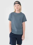 Koszulki dla chłopców - 4F T-shirt oversize gładki chłopięcy - turkusowy 122 (6-7 lat) - miniaturka - grafika 1