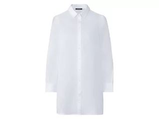 Bluzki damskie - ESMARA ESMARA Długa bluzkadamska w stylu oversize (36, Biały) - grafika 1