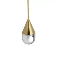 Lampy sufitowe - Pokojowa lampa wisząca Nata PL0104-GD Yaskr LED 6W 3000K IP44 przezroczysta złota - miniaturka - grafika 1