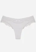 Majtki damskie - Białe Majtki Typu Stringi z Koronką Nedareanes - miniaturka - grafika 1