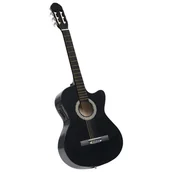 Gitary akustyczne - vidaXL Gitara akustyczna z wycięciem 6 strun i equalizer czarna 70138 - miniaturka - grafika 1