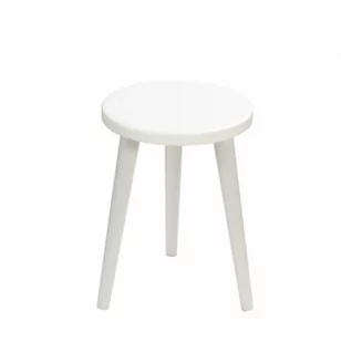 Taboret okrągły ze sklejki Crystal White, Wykończenie nogi - Buk - farba szara, Wysokość [cm] - 34, Średnica siedziska [cm] - 30 - Taborety i hokery - miniaturka - grafika 1