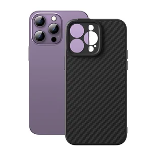 Pancerne etui iPhone 14 Pro Max kompatybilne z MagSafe szkło hartowane Baseus Synthetic Fiber - czarne - Etui i futerały do telefonów - miniaturka - grafika 2
