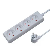 Przedłużacze i rozgałęźniki - Przedłużacz 4 gniazda 1,5 m z uziemieniem z przesłonami gniazd biały ELEKTRO - miniaturka - grafika 1