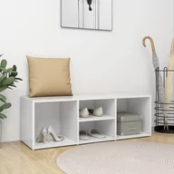Szafki na buty - vidaXL Lumarko Ławka z miejscem na buty, biała, 105x35x35 cm, płyta wiórowa 804463 - miniaturka - grafika 1